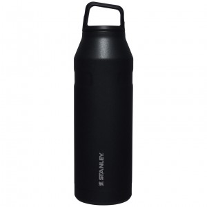 Black Glimmer Stanley IceFlow™ Bottle with Cap and Carry+ Lid | 50 OZ | EWQA78164