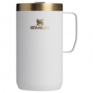 Cream Moon Stanley The Fall Refresh Stay Hot Camp Mug | 24 OZ - Stanley Create | NMWQ17248