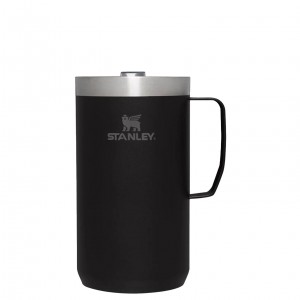 Matte Black Stanley The Stay-Hot Camp Mug | 24 OZ - Stanley Create | LSZX73849