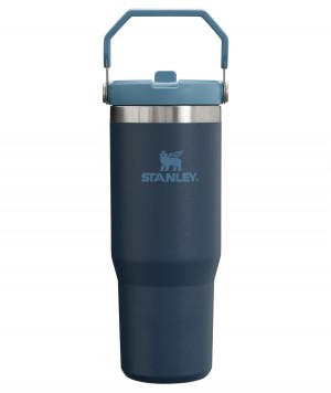 Navy Stanley The IceFlow Flip Straw Tumbler | 30 OZ | Insulated Water | XCLA90861