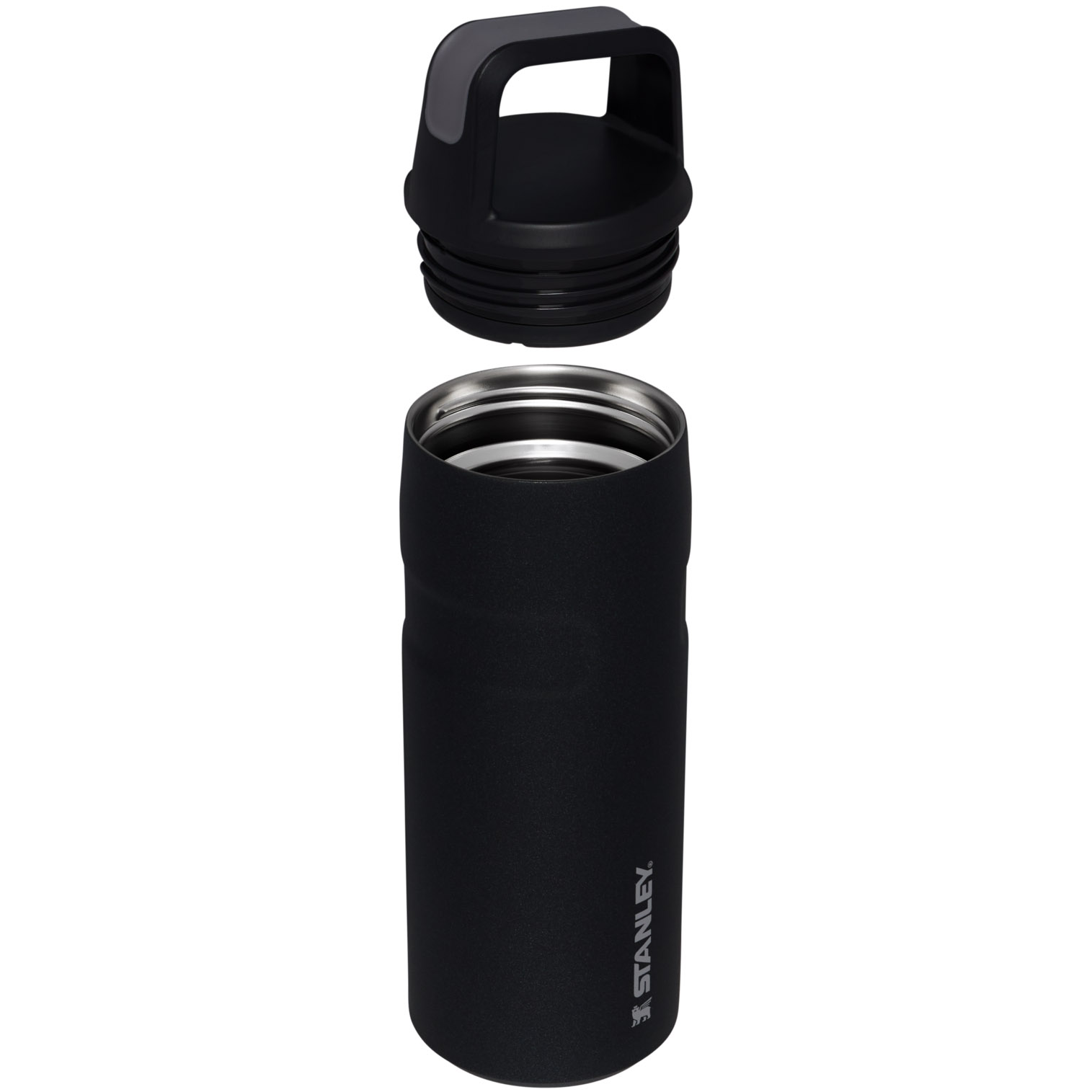 Black Glimmer Stanley IceFlow™ Bottle with Cap and Carry+ Lid | 16 OZ | FGHI31827