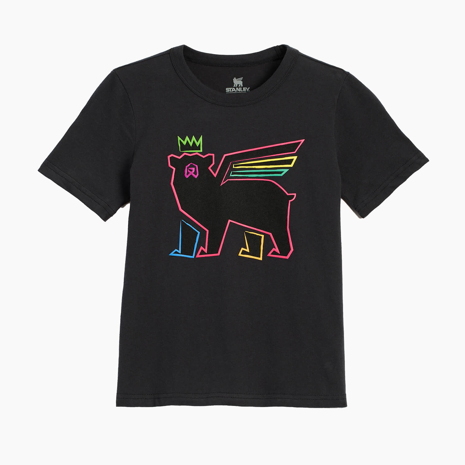 Black Stanley The Kids Neon Bear Tee | WIEV29813