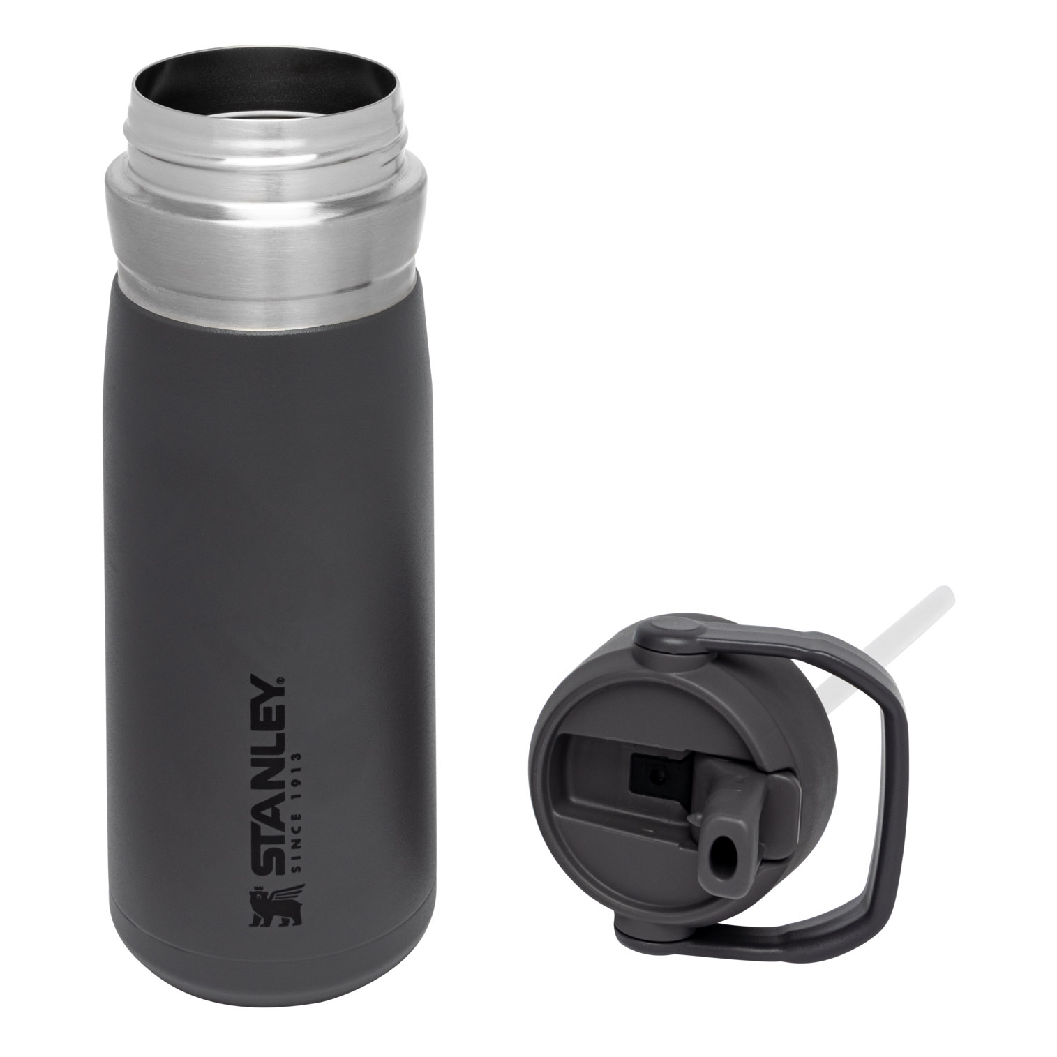 Charcoal Stanley Go Flip Straw Water Bottle | 22 OZ | Insulated Bottle | LEJY05298