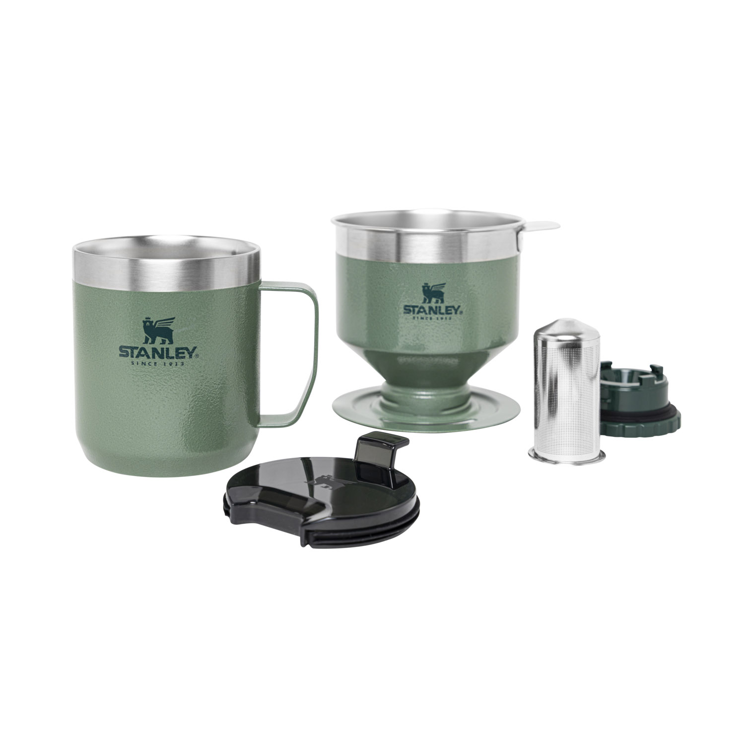 Hammertone Green Stanley Classic Perfect-Brew Pour Over Set | Camp Coffee Maker | DQHN97612