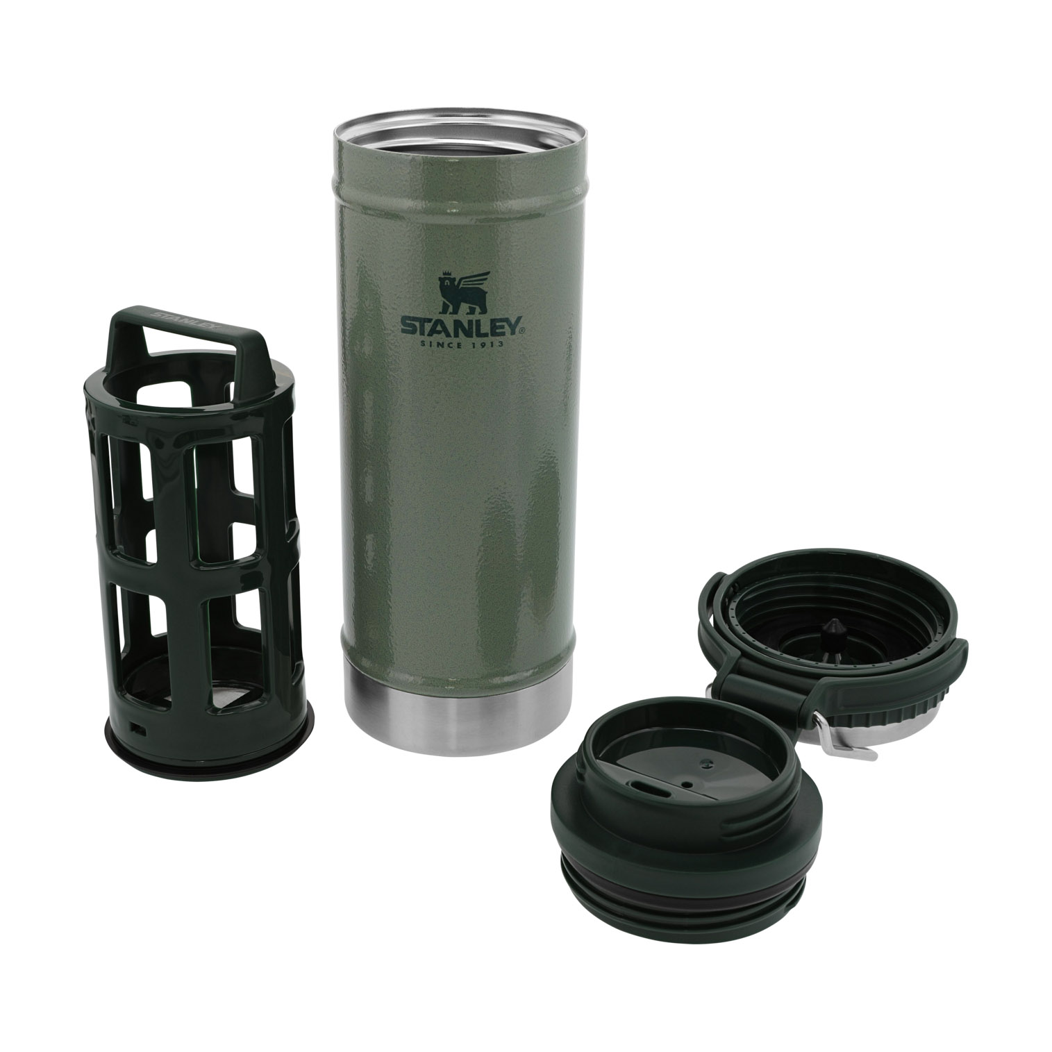 Hammertone Green Stanley Coffee Mug w/ Integrated French Press | 16 oz | BAYK18054