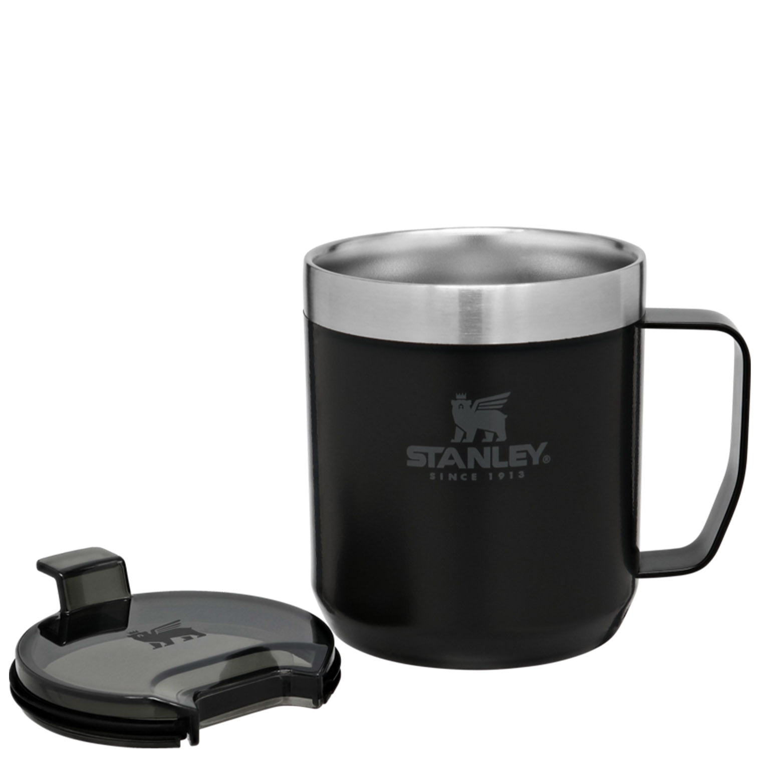 Matte Black Stanley Classic Legendary Camp Mug | 12 OZ | Travel Tumbler | TLES07846