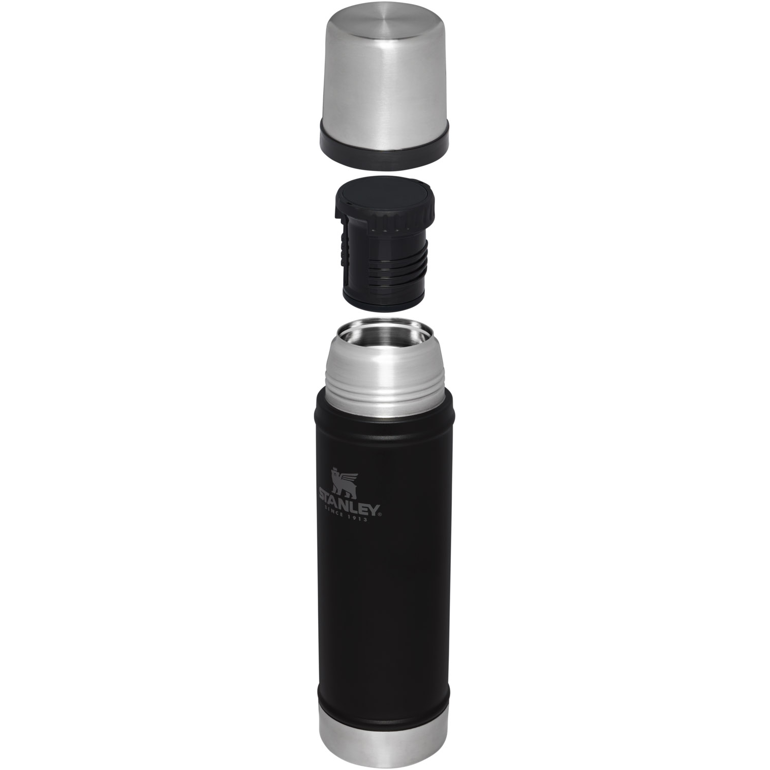 Matte Black Stanley Classic Legendary Vacuum Insulated Water Bottle | 20 oz | KDNQ03691