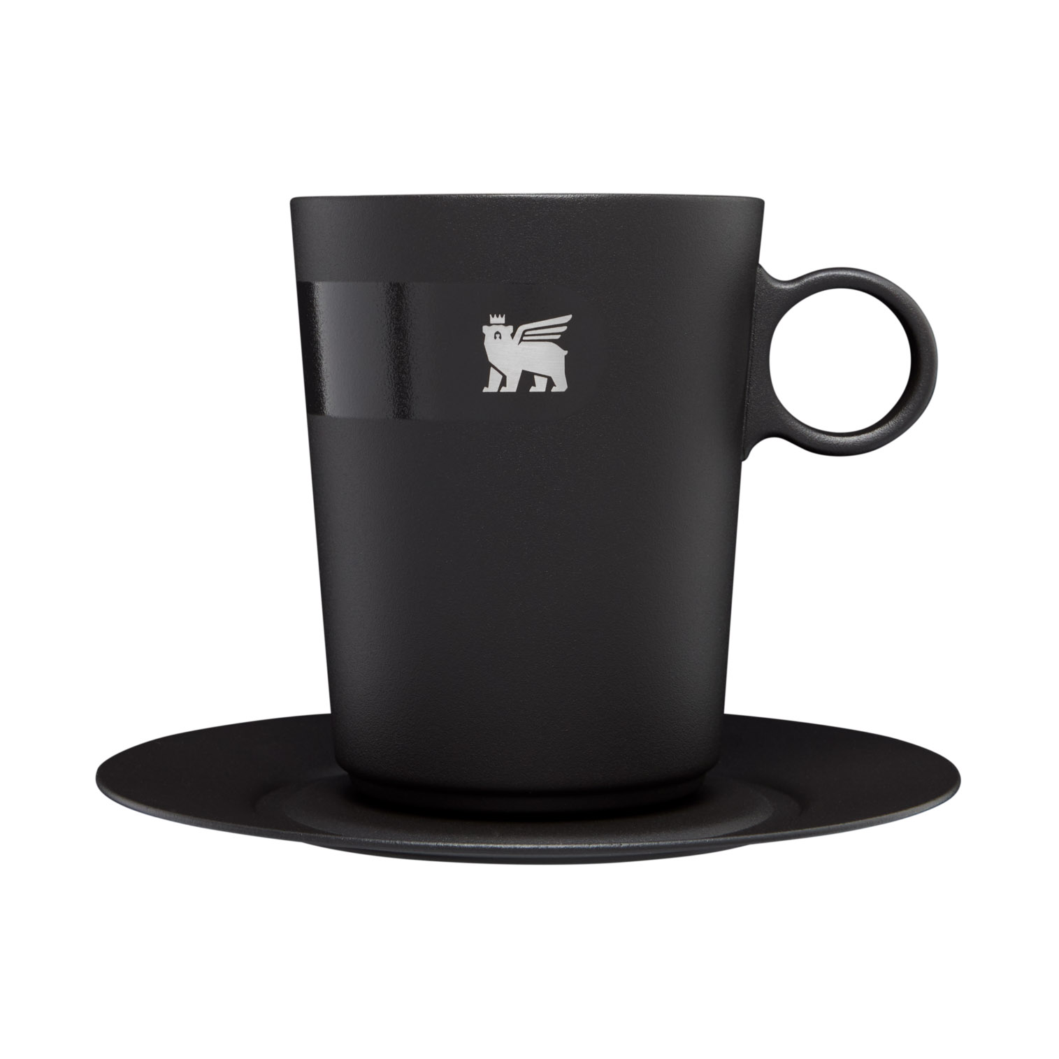 Matte Black Stanley The DayBreak Café Latte Cup & Stillness Saucer | 10.6OZ Insulated Coffee Mug | HEWA81457