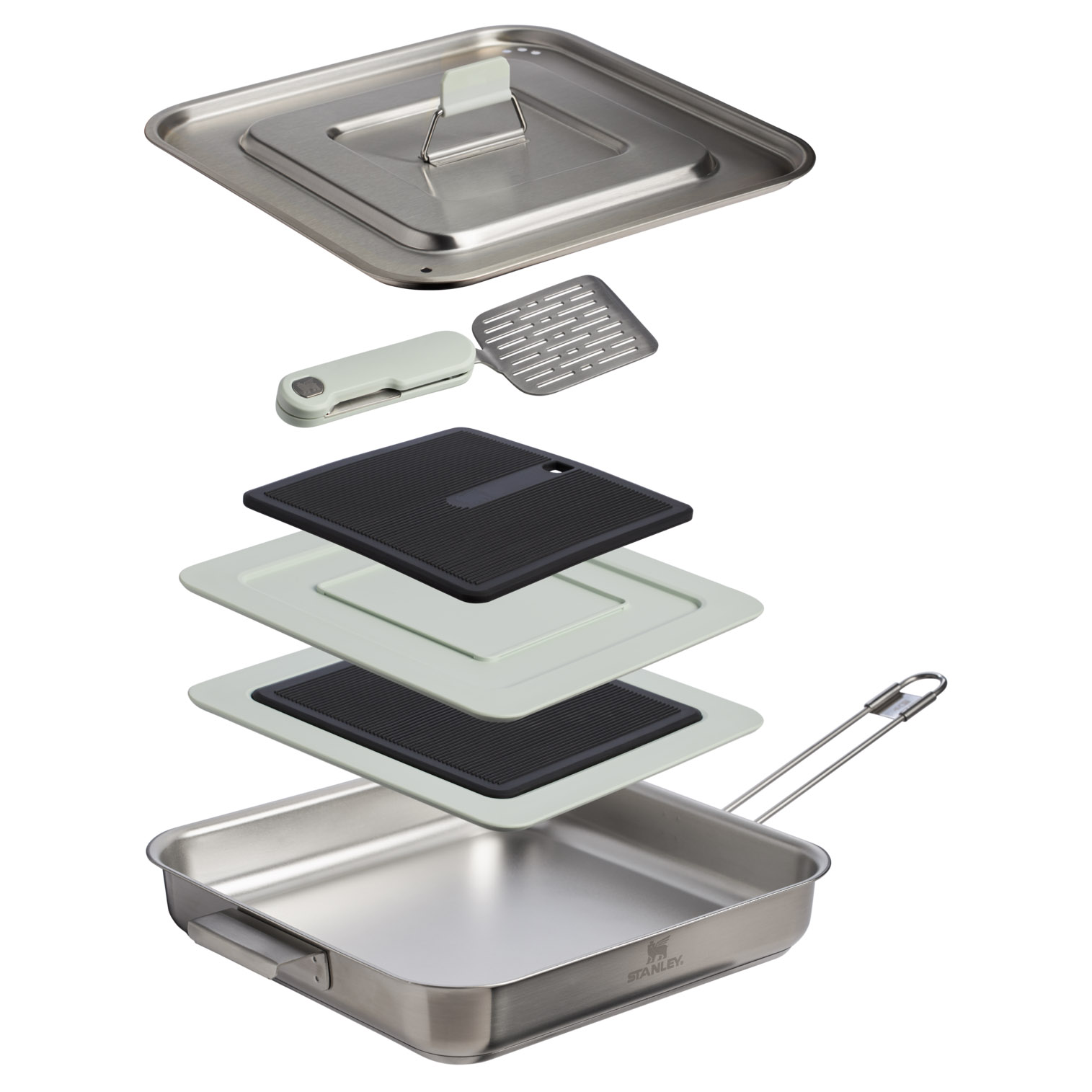 Pale Pebble + Stone Stanley The Wildfare Pro Square Pan Cookset 5-piece set | 2 QT | PUBW24068